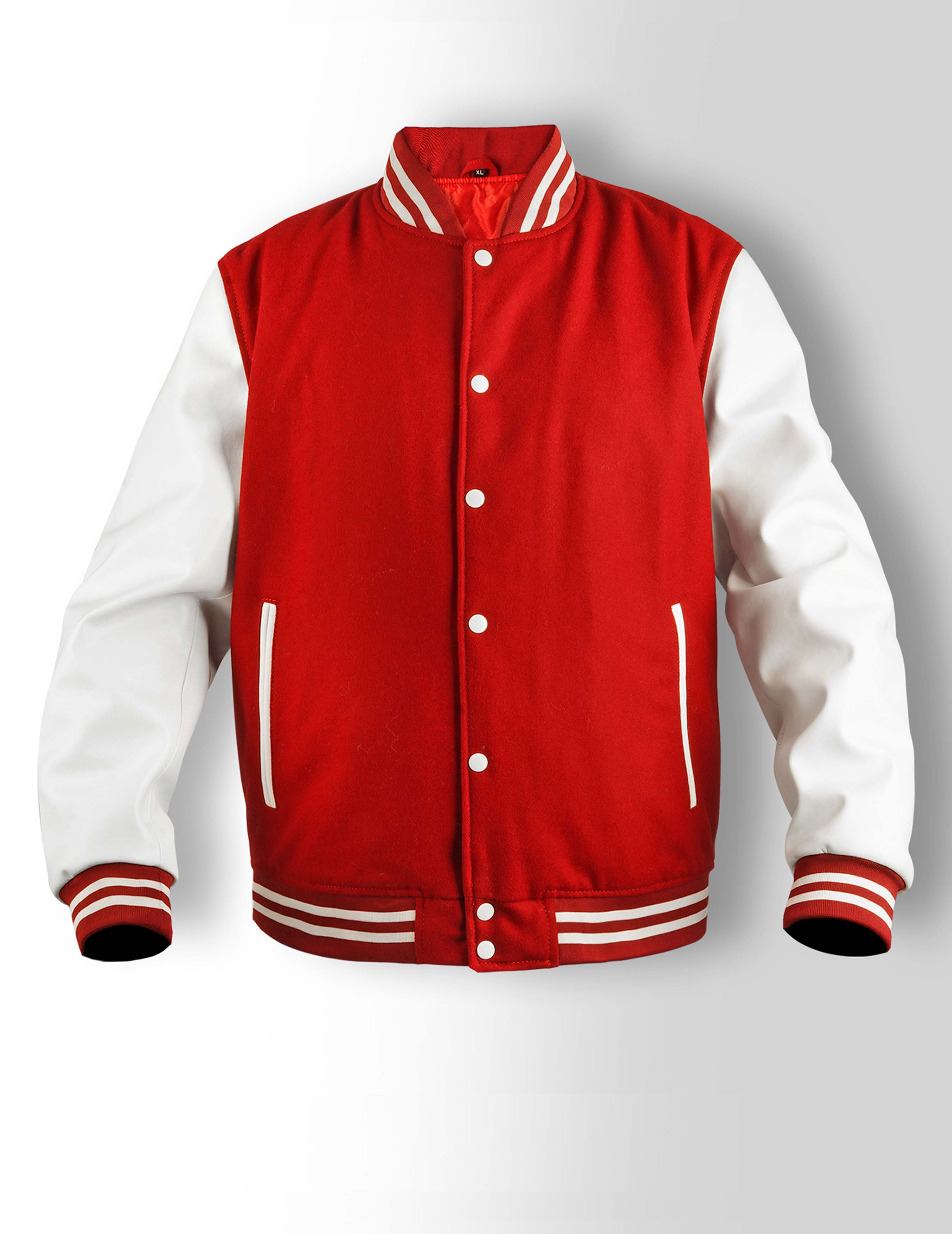 men's red varsity jacket