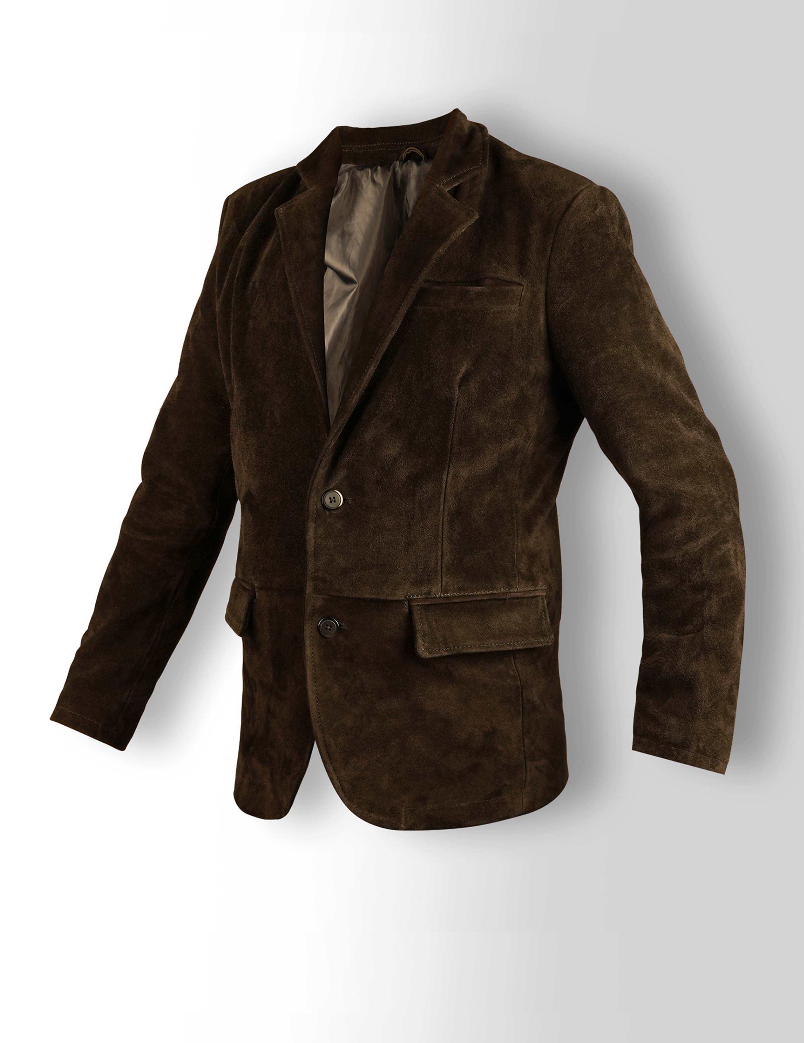 men's brown leather coat