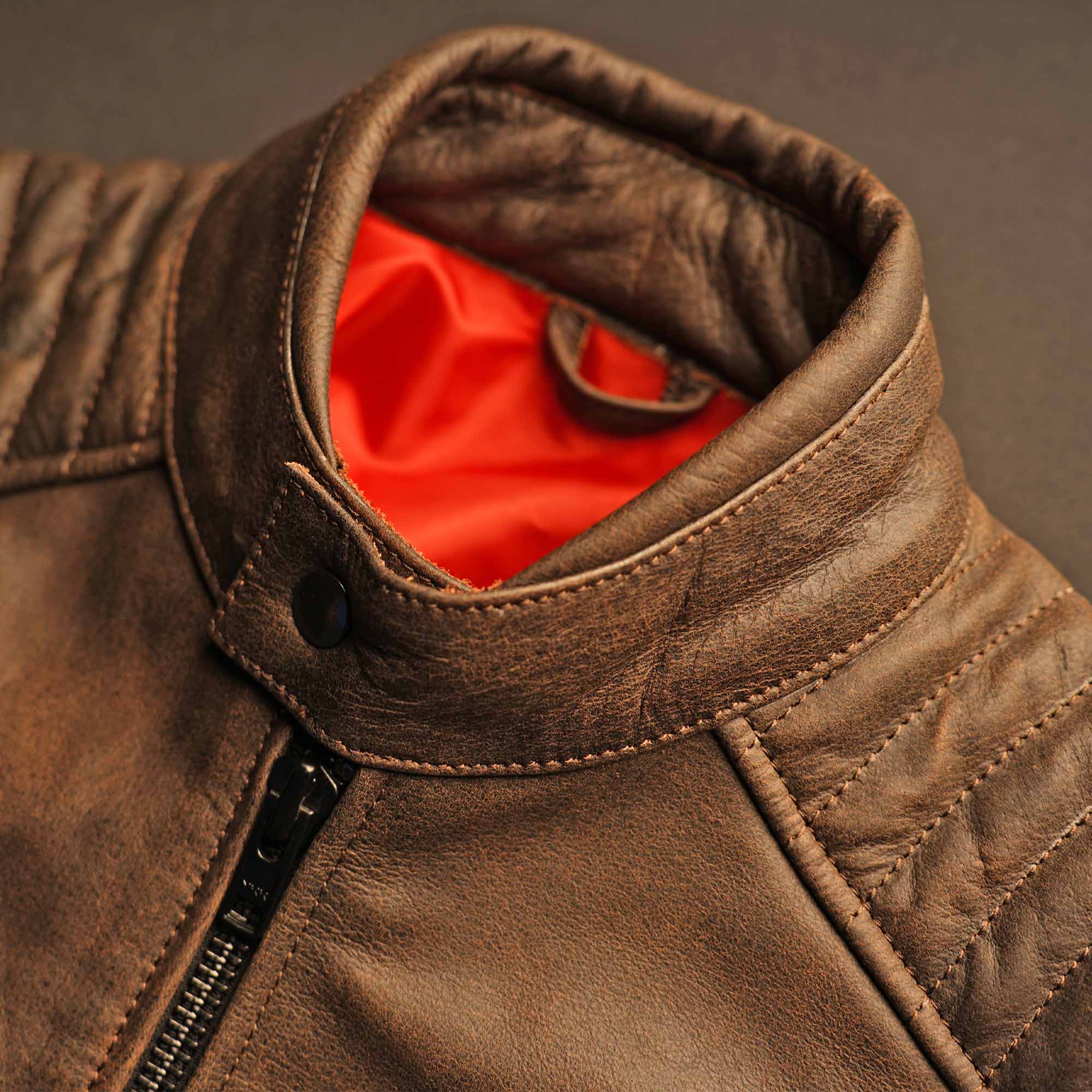 Men's semi motor bike jacket collar