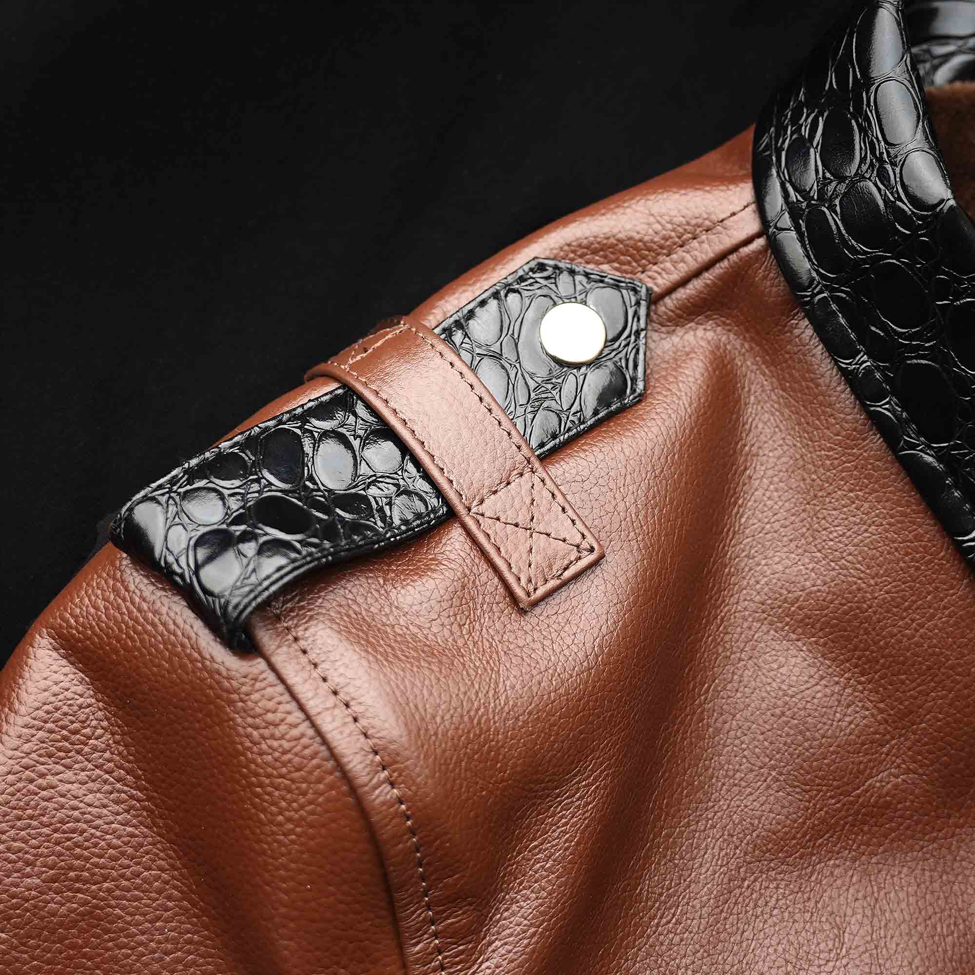 Brown leather jacket 