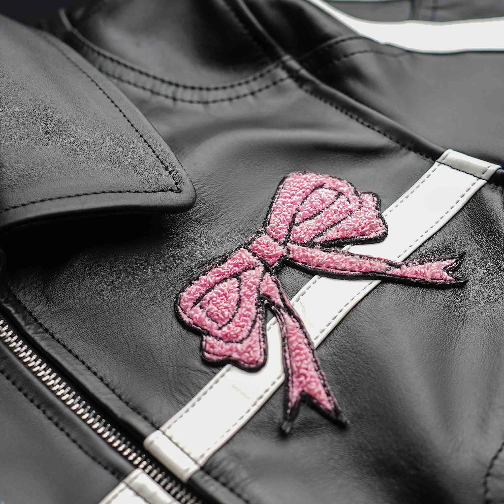 women Pink ribbon leather jackets 